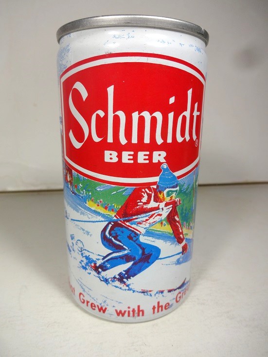 Schmidt - Snow Skier - aluminum w red letters - Click Image to Close